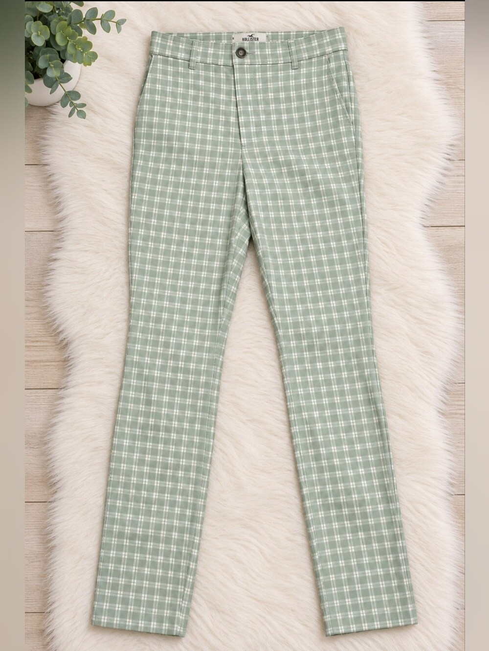 Hollister S Checkered Plaid Pants Ultra High Waist Super Stretch Skinny
